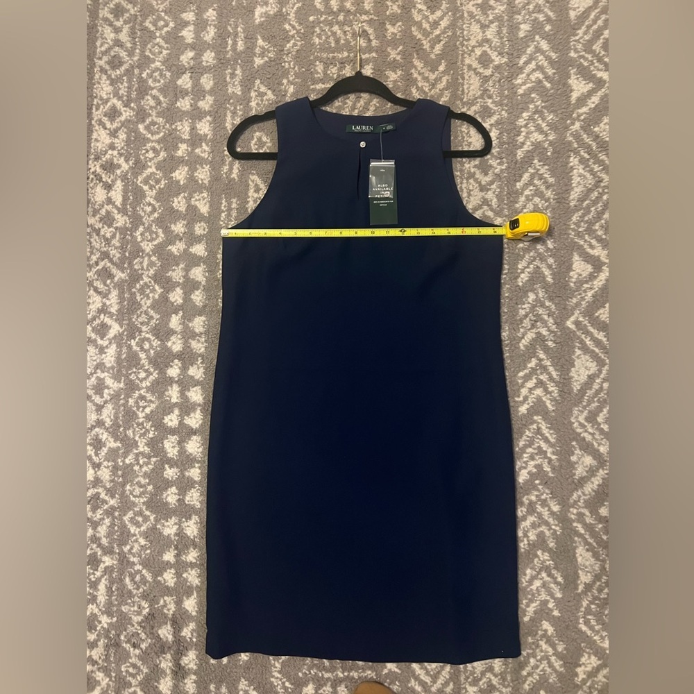 NWT Lauren Ralph Lauren Classic Navy sleeveless dress size 6 (W131) - Picture 8 of 11